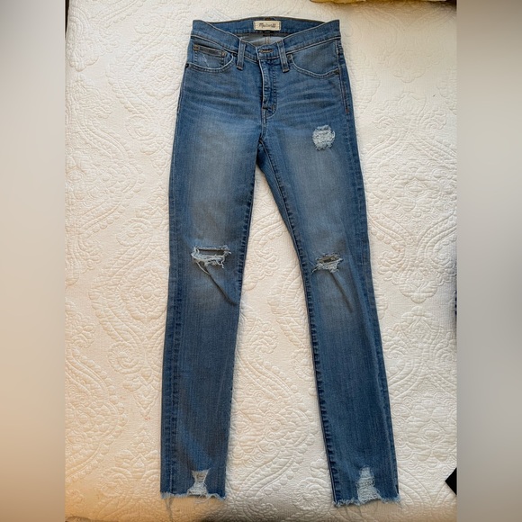 Madewell High-Rise‎ Distressed Skinny Jeans Size 25 - Picture 3 of 5
